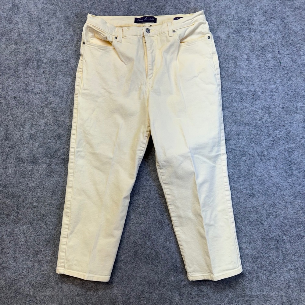 Gloria Vanderbilt Amanda Jeans Womens 14 Yellow Tapered High Rise Stretch